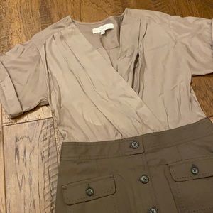 Loft Silk Surplus Combo Dress Size 6